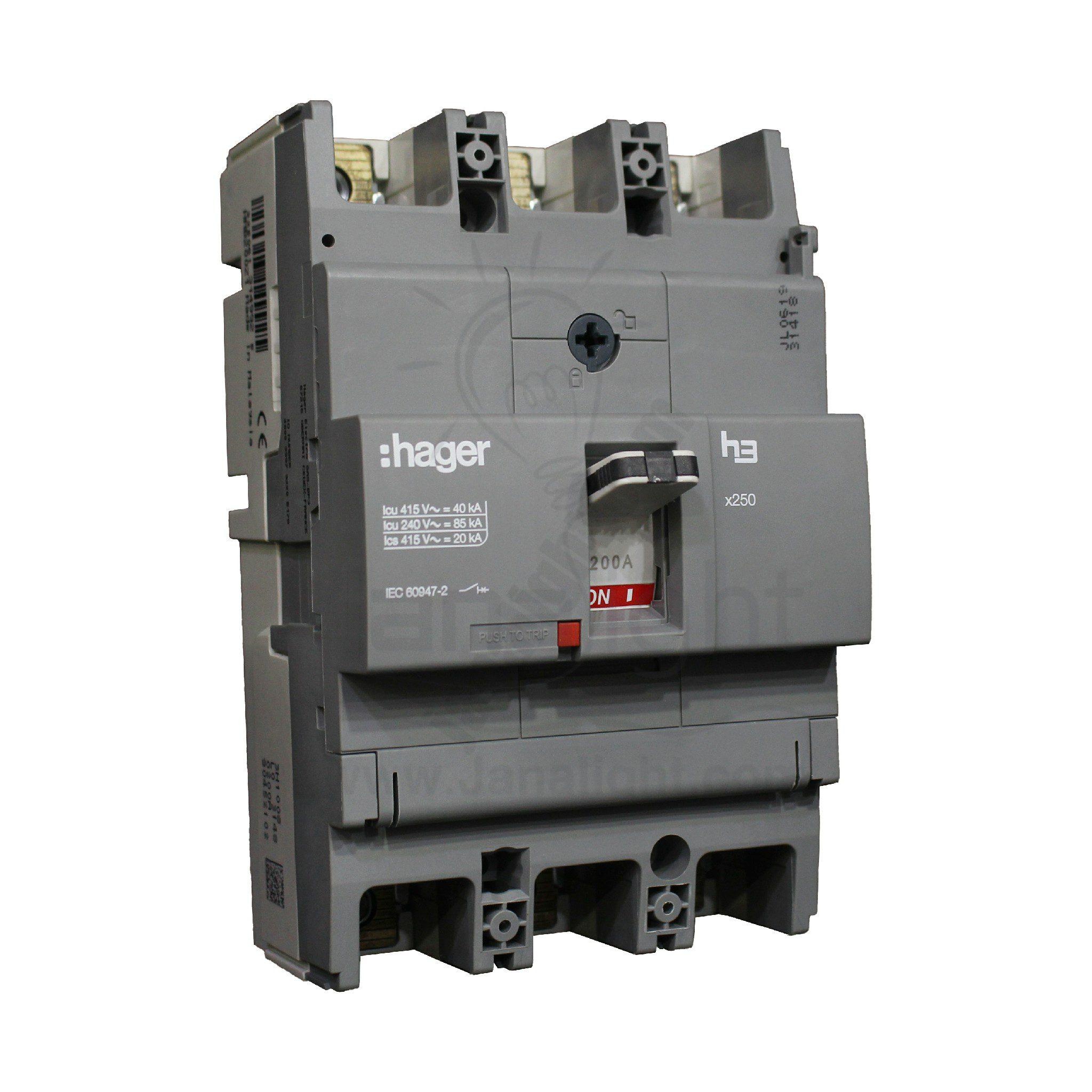 مفتاح مولدد هاجر 200 امبير 40 كيلو hager, circuit breaker, 1 pole, 40K, 200 amp